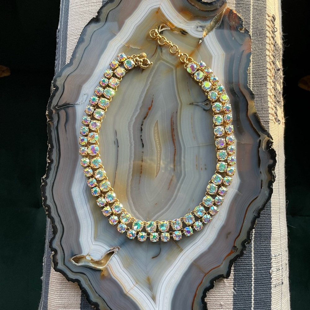 **RARE** J. Crew Multi-Strand Iridescent Crystal Brûlée Necklace